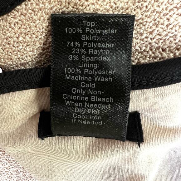 Ann Taylor Factory Dress Size 12 Short Sleeve Knee Length Black Cream Casual - Picture 6 of 8